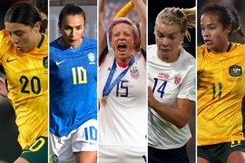 Sam Kerr, Marta, Megan Rapinoe, Ada Hegerberg and Mary Fowler.