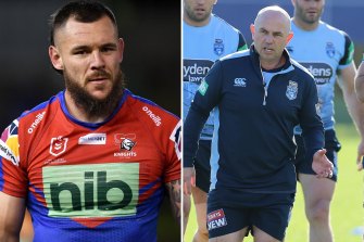 David Klemmer and Newcastle trainer Hayden Knowles.