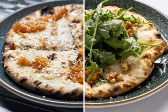 Southall’s keema naan (left) and Gruyere naan.