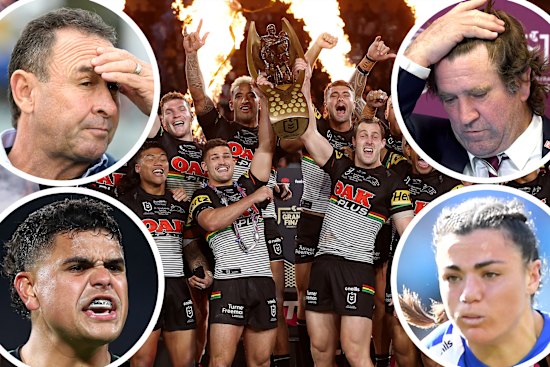 Ricky Stuart, Des Hasler, Millie Boyle, Latrell Mitchell and the Penrith Panthers. 