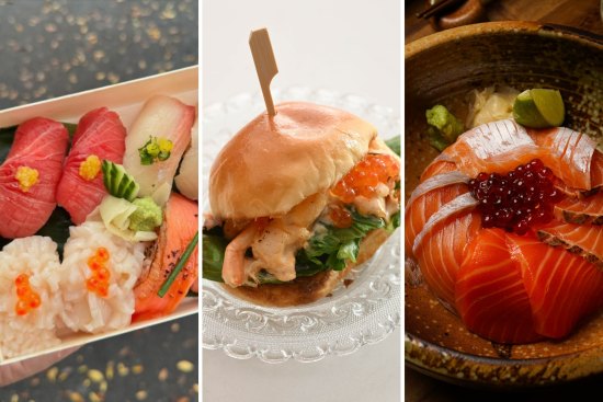 Elka nigiri in Footscray; Muli Express lobster roll; chirashi-don at Sachi in Hawthorn.