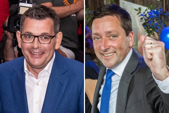 Hey big spenders: Victorian Premier Daniel Andrews and Opposition Leader Matthew Guy.