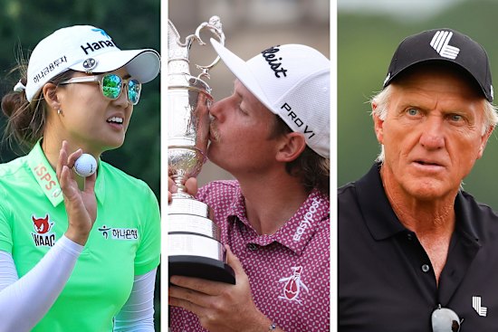 Minjee Lee, Cameron Smith and Greg Norman.