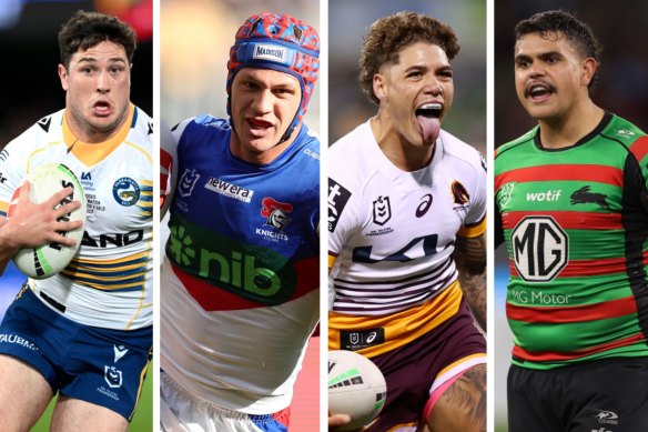 Mitchell Moses, Kalyn Ponga, Reece Walsh and Latrell Mitchell