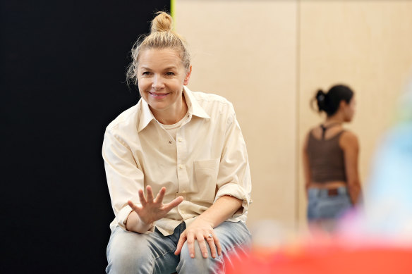 Justine Clarke in rehearsal for Julia at the Sydney Theatre Company.