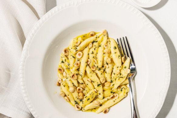 Gnocchi della val varaita with hazelnuts and sage.