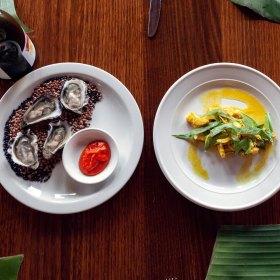Oysters and squid vindaye.