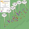 A birds-eye view of Marmota Limited’s peak downhole gold grades from 1m intervals at its latest Greenewood deposit in South Australia’s Gawler Craton.
