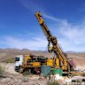 A diamond drill rig working at Hot Chili’s La Verde copper-gold discovery in Chile’s Atacama region.