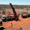 A drill rig mobilising to site at PLC Resources’ Abbotts North gold project in the Murchison of Western Australia.