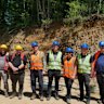 Strickland Metals’ drilling crew with managing director Paul L’Herpiniere (Middle) and non-executive chairman Anthony McClure (Right) at the company’s Gradina gold deposit in Serbia.