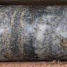 Diamond drill core from 59 metres depth at Aguia Resources’ Santa Barbara gold deposit in Colombia intersected 0.45m grading 15.0g/t gold including a 0.15m section running at 44.20g/t gold and 74.2 g/t silver. 