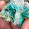 Sarytogan’s recent trenching location was partly predicated on a historic diamond drill hole containing distinctive blue-green copper-rich malachite mineralisation. 