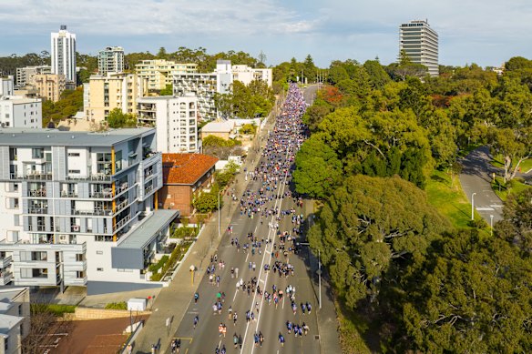 Perth’s streets were filled with runners.