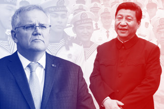 Prime Minister Scott Morrison and Chinese President Xi Jinping. 