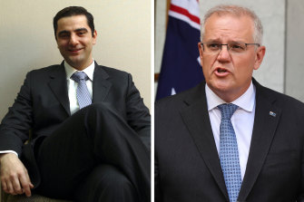 Scott Morrison, right, has denied the allegations levelled at him by former Liberal contender, Michael Towke