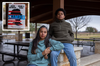 Meenal McNary and her son Jaiden were one of many families who fought against attempts to ban Stamped, a book about racism, in Austin, Texas. 