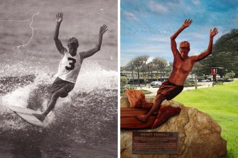 Surfing legends are campaigning for a statue to honour Midget Farrelly. 