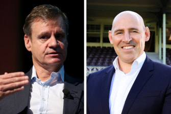 Cricket Australia’s interim chair Richard Freudenstein and chief executive Nick Hockley.
