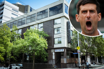 The Park Hotel in Melbourne's Carlton neighborhood, where Novak Djokovic is being held after his visa has been revoked.  