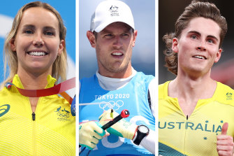 Emma McKeon, Matt Wearn and Rohan Browning.