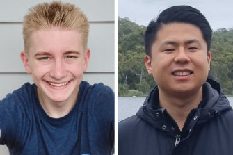 Instant co-founder William Gao, 19, and Liam Millward, 18. Liam had already started other business ventures before meeting with Blackbird aged 17.
