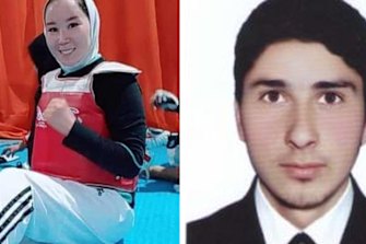 Afghan Paralympic athletes Zakia Khudadadi and Hossain Rasouli.