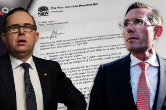 NSW Treasurer Dominc Perrottet has been working on a $50 million bid to keep Qantas in NSW. 