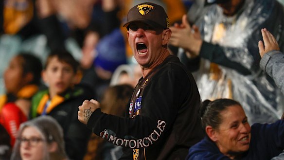 The Hawthorn fans were right behind their side all game.