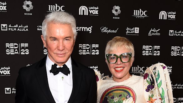 Planning a Joan of Arc movie … Baz Luhrmann with Catherine Martin at the Red Sea International Film Festival in Saudi Arabia last November.
