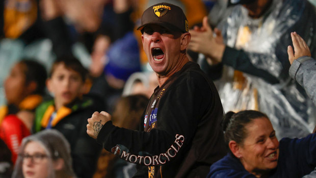 The Hawthorn fans were right behind their side all game.