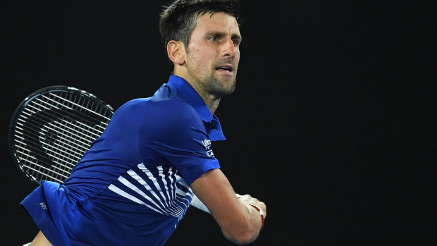 History maker: Novak Djokovic is three wins away from claiming a record seventh Australian Open title.