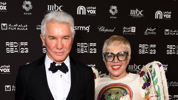 Planning a Joan of Arc movie … Baz Luhrmann with Catherine Martin at the Red Sea International Film Festival in Saudi Arabia last November.