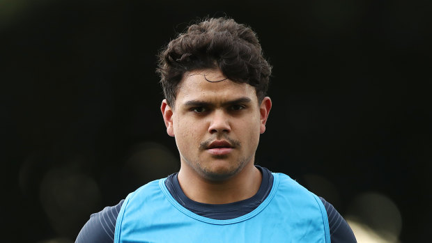 Latrell Mitchell at Sydney Roosters training.
