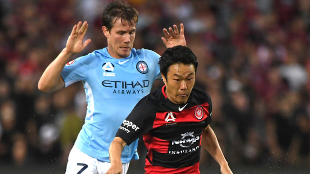 Blacktown bound: Melbourne City winger Nick Fitzgerald (left) is set to be unveiled as a new Wanderer.