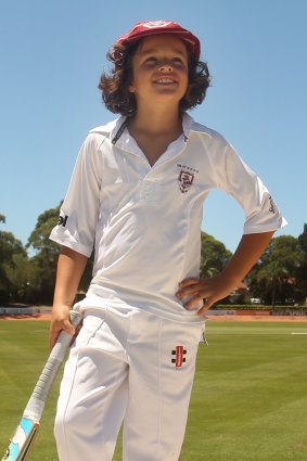 Sam Konstas poses for a photo as a nine-year-old at Hurstville Oval.
