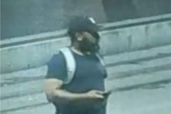 CCTV vision of a man allegedly involved in sexually touching a 17-year-old girl.