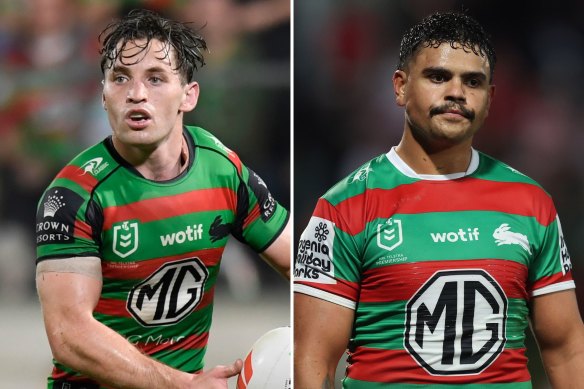 Double injury blow: Cameron Murray and Latrell Mitchell.