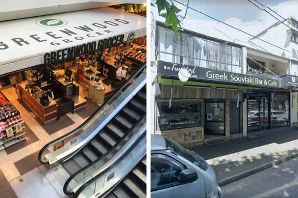 Venue alerts: Greenwood Grocer at North Sydney and The Twisted Olive at Redfern.