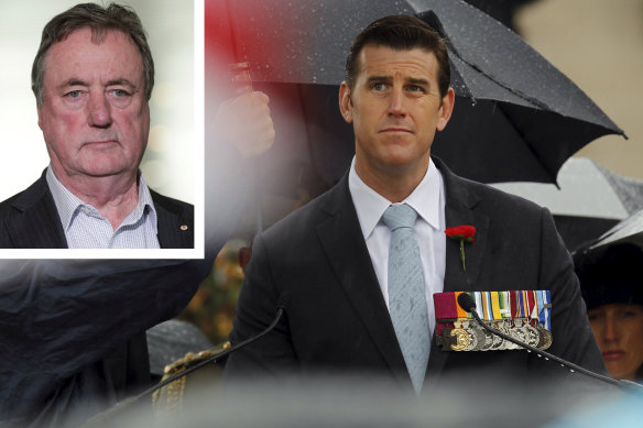 Ben Roberts-Smith (main) and former AFP commissioner Mick Keelty.