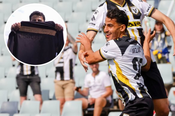 Daniel Arzani had a poignant celebration to mark his first A-League goal in more than four years.