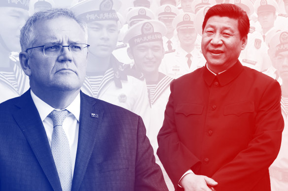 Prime Minister Scott Morrison and Chinese President Xi Jinping. 