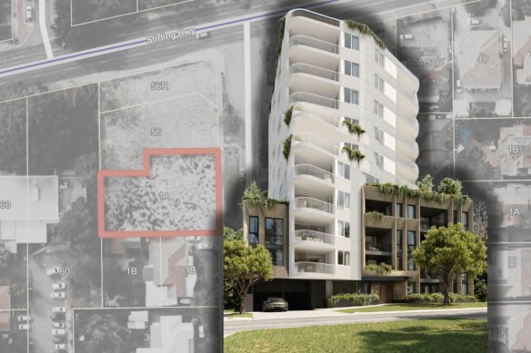 Composite image: Concept plan for the Thomas Street boutique apartment in Nedlands