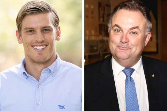 Sam Boughton, Labor candidate for Terrigal, and Liberal Adam Crouch.