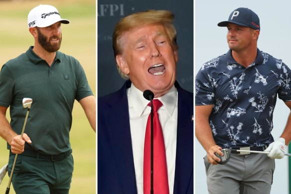 Dustin Johnson, Donald Trump and Bryson DeChambeau will take to the former president’s course at Bedminster, New Jersey.