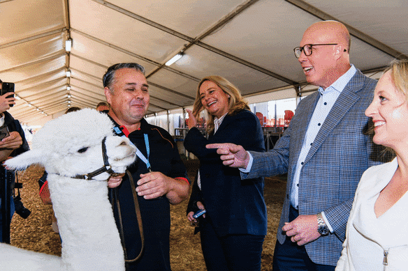 Peter Dutton and Anthony Albanese toured the Royal Easter Show on Saturday, where the Prime Minister defended Labor’s rhetoric on care clinics.