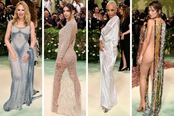 The best naked dresses: Kylie Minogue, Emily Ratajkowski, Doja Cat - and runner-up Rita Ora. 