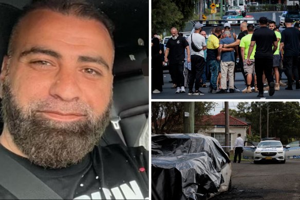 Taha Sabbagh was in his car outside the Elite Fight Force martial arts gym in Sefton when he was shot dead. A car was later found burnt out in Birrong.