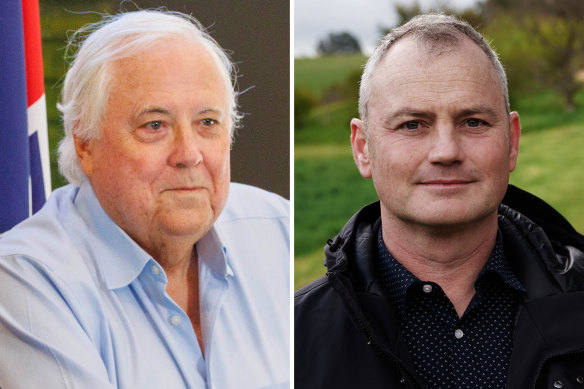 Big political donors Clive Palmer and Simon Holmes a Court.