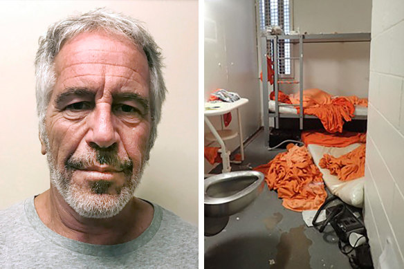 The jail cell of accused sex trafficker Jeffrey Epstein.